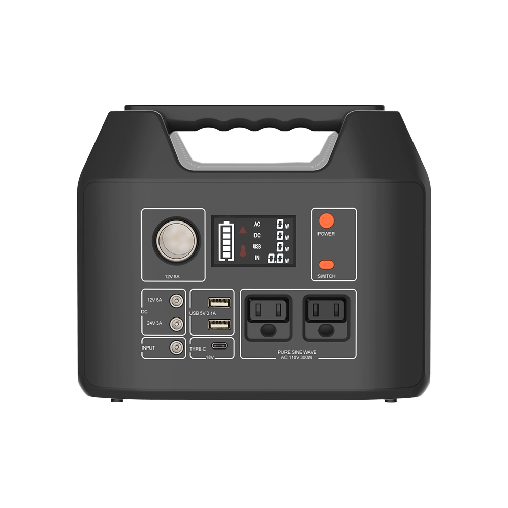 300W AC/DC/USB/Solar γεννητριών ηλεκτρικών συστημάτων εγχώριων συσκευών υπαίθριος στρατοπέδευσης σταθμός παραγωγής ηλεκτρικού ρεύματος πυροβολισμού φορητός