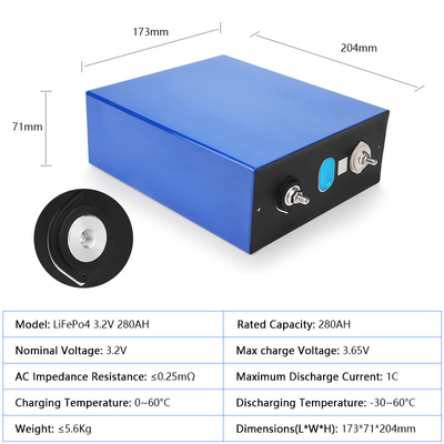 Cranking 3.2V100Ah Lithium Iron Phosphate Batteries For Electric Cars